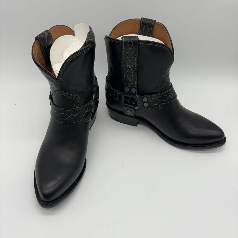 Frye Billy Short Harness Black Leather Bootie Size - 0